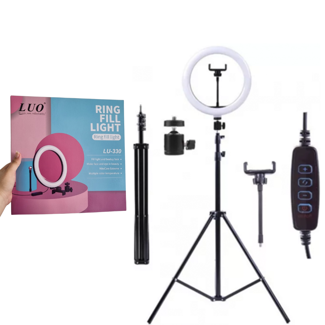 ARO LED 33 CM CON TRIPODE 2 MTS LU-330