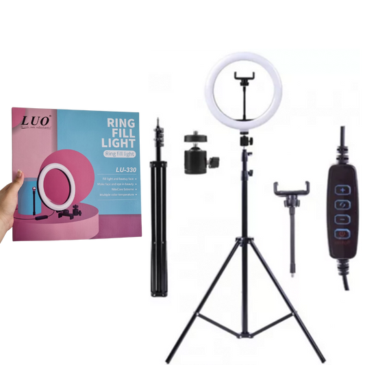 ARO LED 33 CM CON TRIPODE 2 MTS LU-330