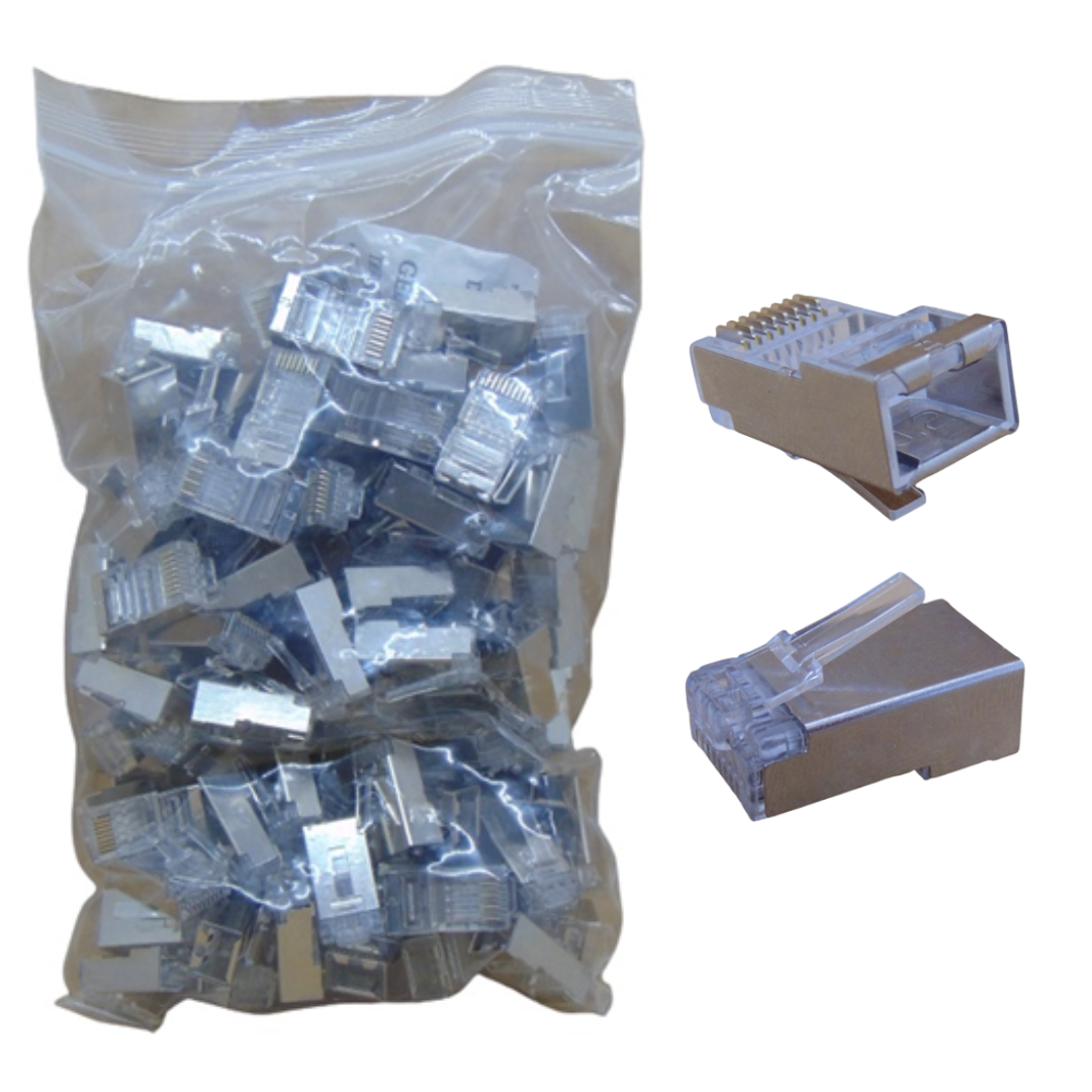 FICHA RJ45 CAT6E BLINDADO 7.0MM 100 PCS