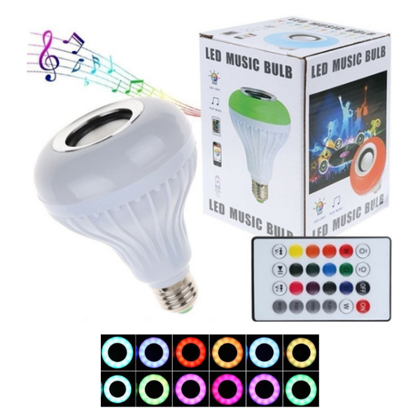 FOCO LED RGB CON PARLANTE BLUETOOTH