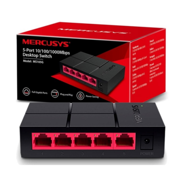 HUB SWITCH RJ45 5 PUERTOS GIGABIT MERCUSYS MS105G 10/100/1000MBPS