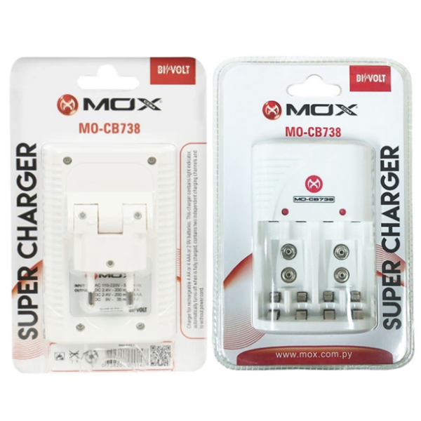CARGADOR PARA PILA AA/AAA/9V/2V MOX MO-CB738