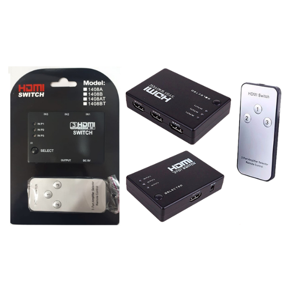 SWITCH HDMI 3 EN 1 CON CONTROL