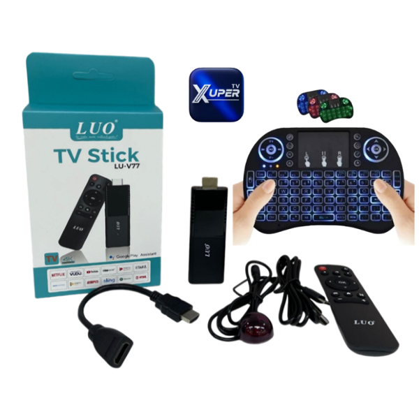 TV BOX STICK LUO LU-V77 4K WIFI 5GHZ CON CONTROL SMART