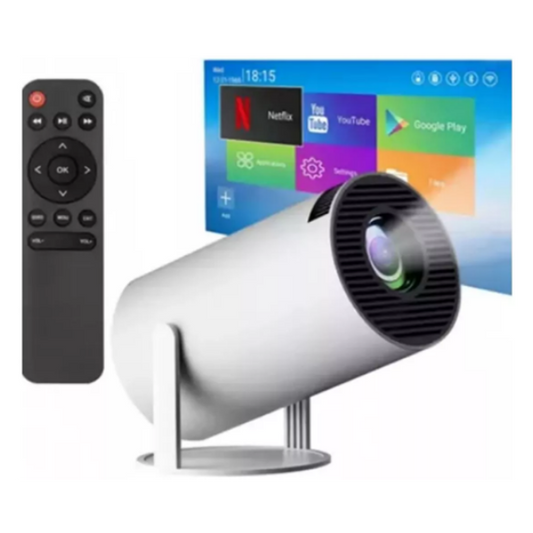 PROYECTOR ANDROID HY300 4K HDMI CARGADO CON 1.300 CANALES MÁS PELICULAS