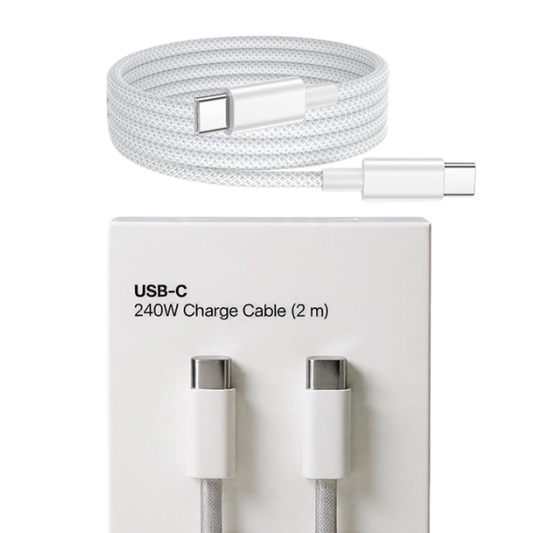 CABLE USB TIPO C A TIPO C 2 MTS 240W TRENZADO
