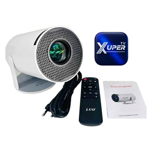 PROYECTOR ANDROID LUO LU-V80 4K HDMI CARGADO CON 1.300 CANALES MÁS PELICULAS