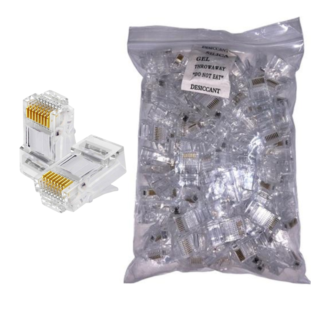 FICHA CONECTOR RJ45 CAT5E 100 UNIDADES
