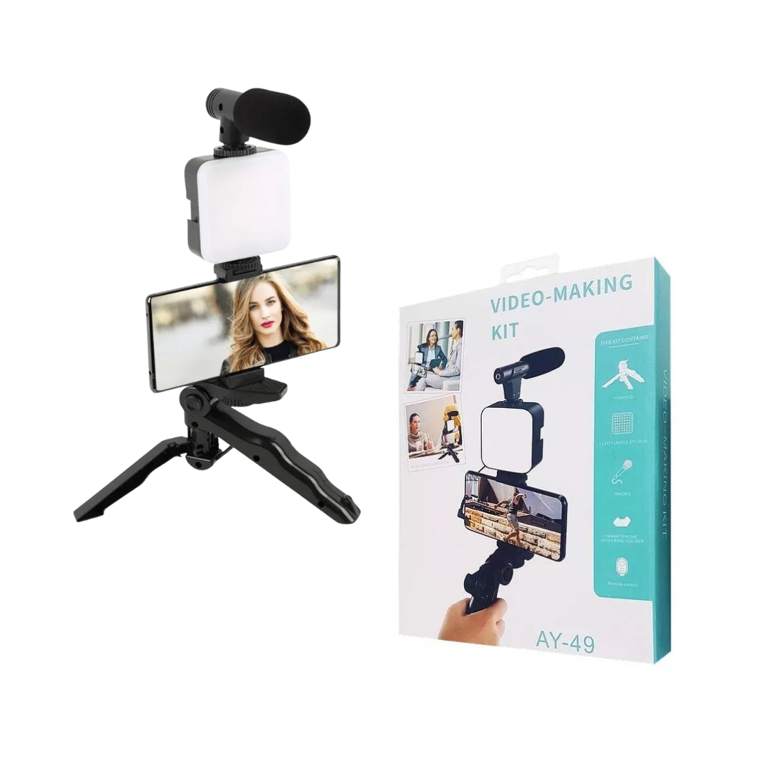 TRIPODE CON LUZ LED Y MICROFONO AY-49C