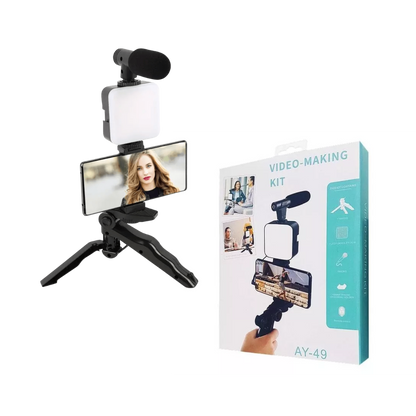 TRIPODE CON LUZ LED Y MICROFONO AY-49C