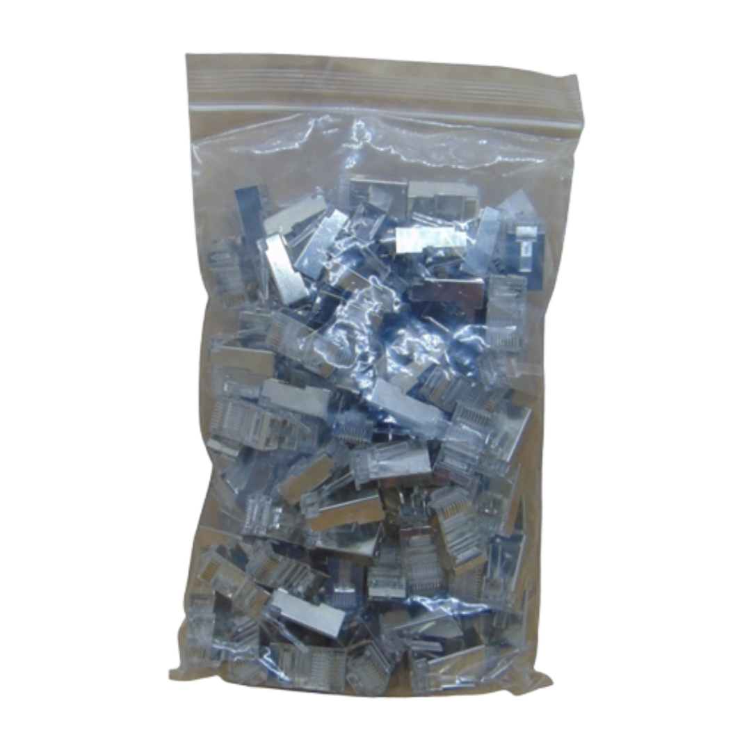 FICHA RJ45 CAT5E BLINDADO 100 UNIDADES