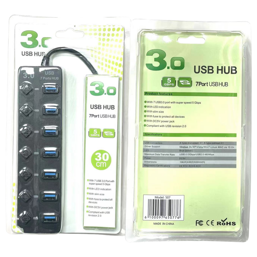 HUB USB 3.0 7P CON FUENTE