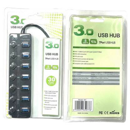 HUB USB 3.0 7P CON FUENTE