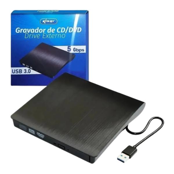 LECTOR GRABADOR CD/DVD EXTERNO USB 3.0 KNUP