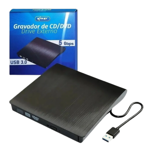 LECTOR GRABADOR CD/DVD EXTERNO USB 3.0 KNUP