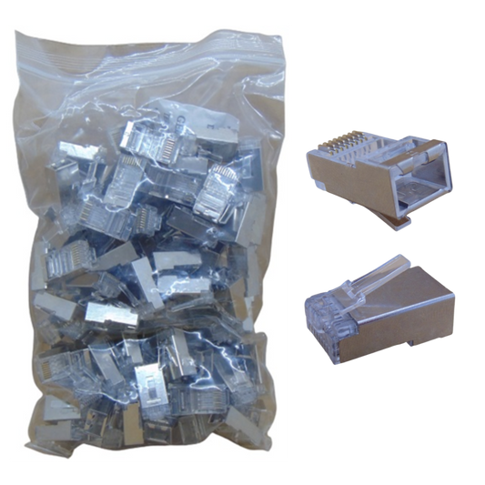 FICHA RJ45 CAT6E BLINDADO 7.0MM 100 PCS