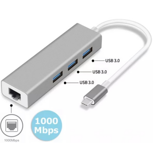 HUB USB C A RJ45 GIGABIT Y USB 3.0 3P
