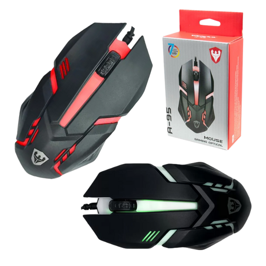 MOUSE GAMER 3 BOTONES RGB USB SATE A-95