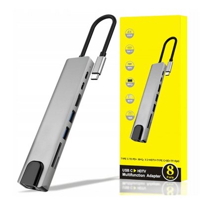 HUB 8 EN 1 USB TIPO C PARA MAC Y ANDROID