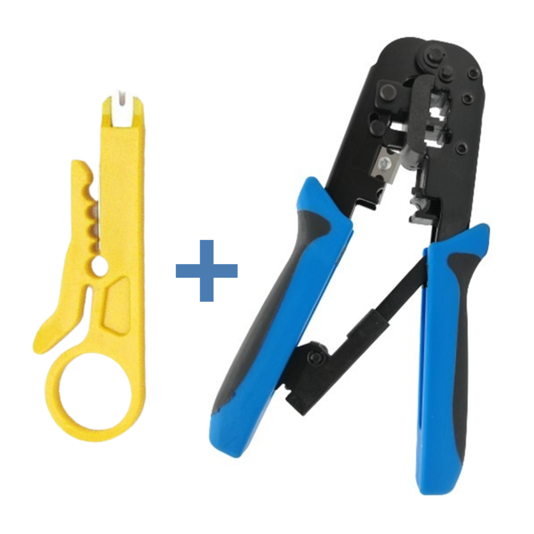 PINZA CRIMPADORA RJ11/RJ45 AZUL JZ-70030 CON PELADOR DE CABLES