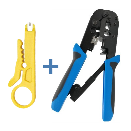 PINZA CRIMPADORA RJ11/RJ45 AZUL JZ-70030 CON PELADOR DE CABLES