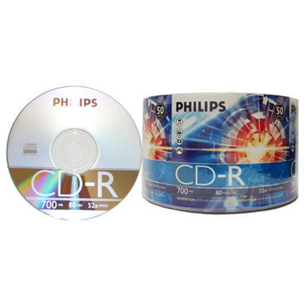 DISCO CD-R TUBO 50 UNIDADES PHILIPS