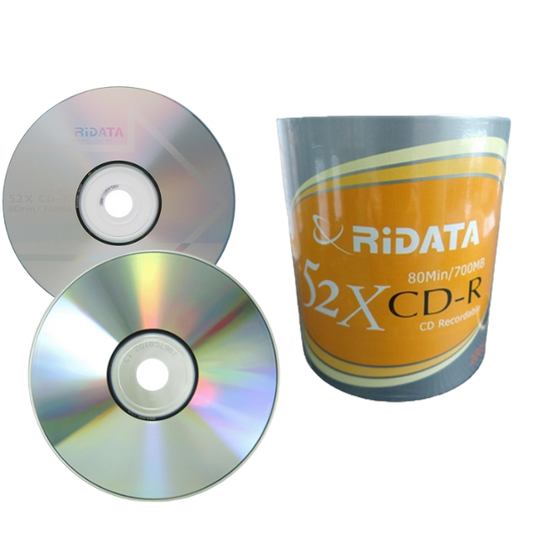 DISCO CD-R TUBO 100 UNIDADES RIDATA