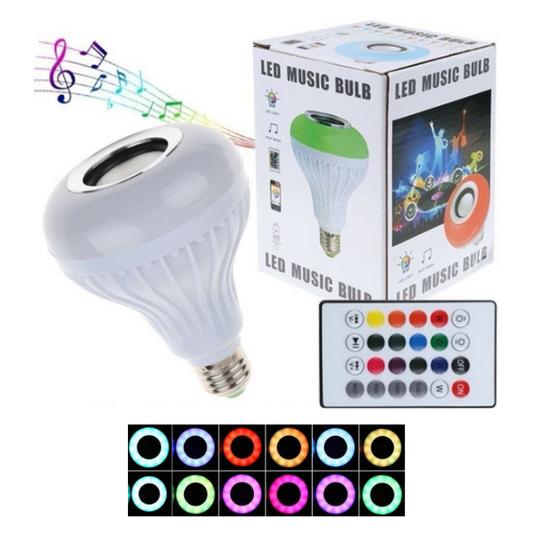 FOCO LED RGB CON PARLANTE BLUETOOTH