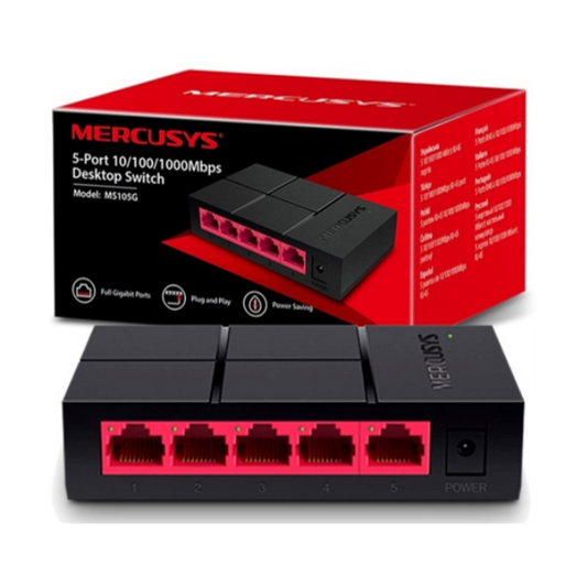 HUB SWITCH RJ45 5 PUERTOS GIGABIT MERCUSYS MS105G 10/100/1000MBPS