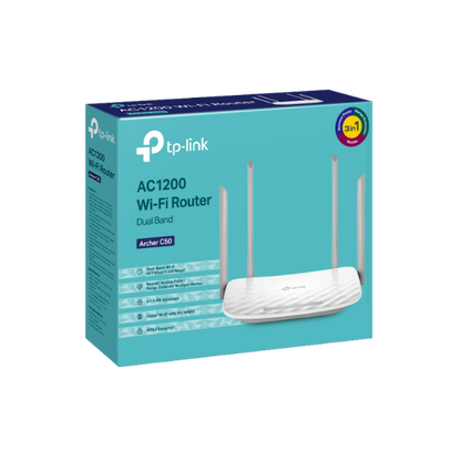 ROUTER TP-LINK ARCHER C50 W AC1200 DUAL BAND 867/300MBPS 4 ANTENAS