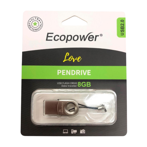 PENDRIVE IRON ECOPOWER DE METAL 8GB