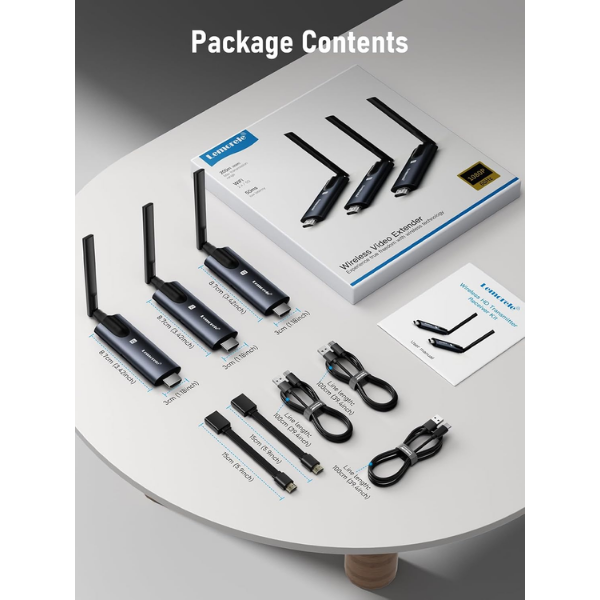 EXTENSOR HDMI INALAMBRICO 200 METROS 1 TX + 2 RX