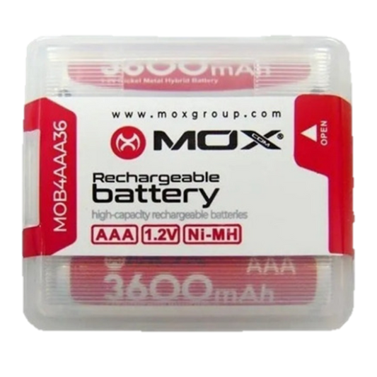 PILA RECARGABLE MOX AAA X4 3600MAH