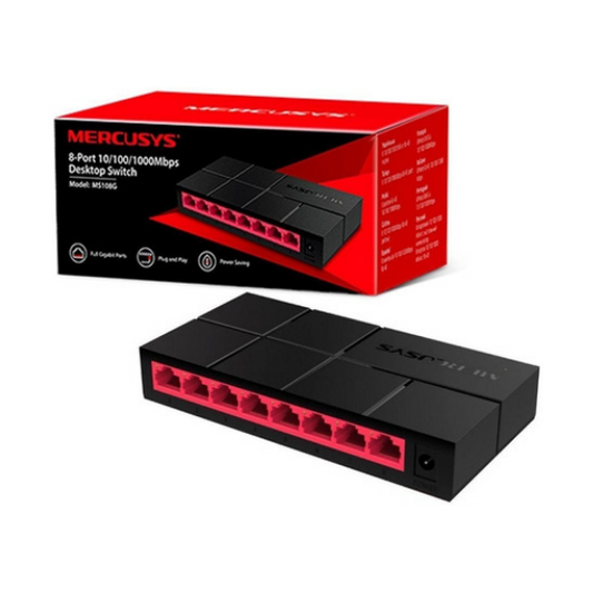 HUB SWITCH RJ45 8 PUERTOS MERCUSYS MS108G 10/100/1000MBPS