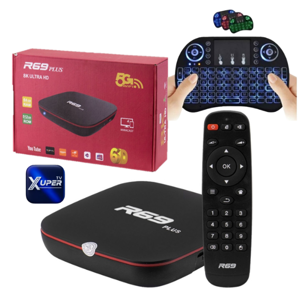 TV BOX R69 PLUS 8K CON TECLADO SMART
