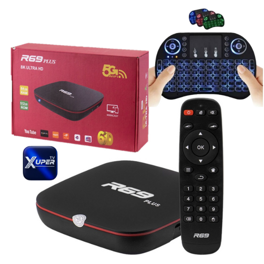 TV BOX R69 PLUS 8K CON TECLADO SMART