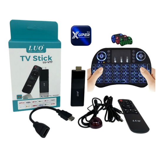 TV BOX STICK LUO LU-V77 4K WIFI 5GHZ CON CONTROL SMART