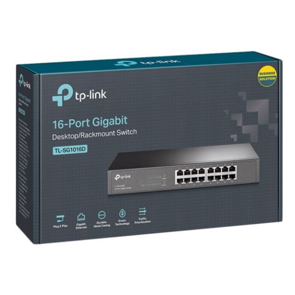 HUB SWITCH RJ45 16 PUERTOS TP-LINK TL-SG1016D 10/100/1000MBPS