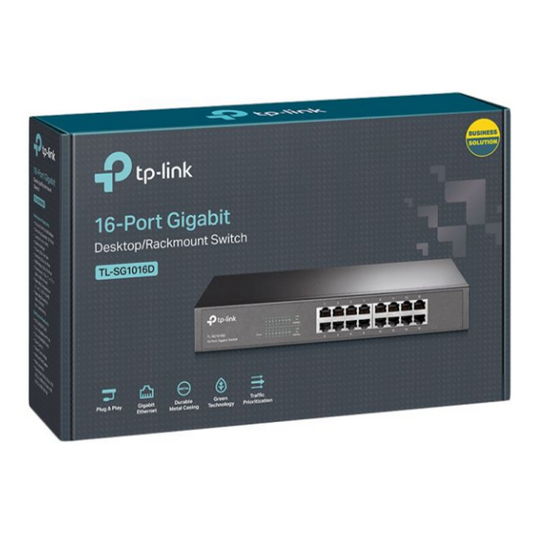 HUB SWITCH RJ45 16 PUERTOS TP-LINK TL-SG1016D 10/100/1000MBPS