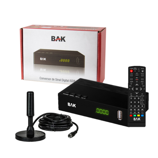 CONVERSOR DE TV DIGITAL ISDB-T BAK BK-2023 + ANTENA DIGITAL