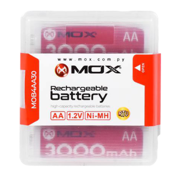 PILA RECARGABLE MOX AA X4 3000MAH